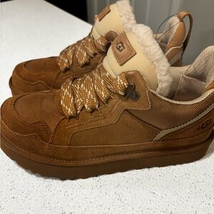 UGG Men's Tan Suede and Mesh Sneakers